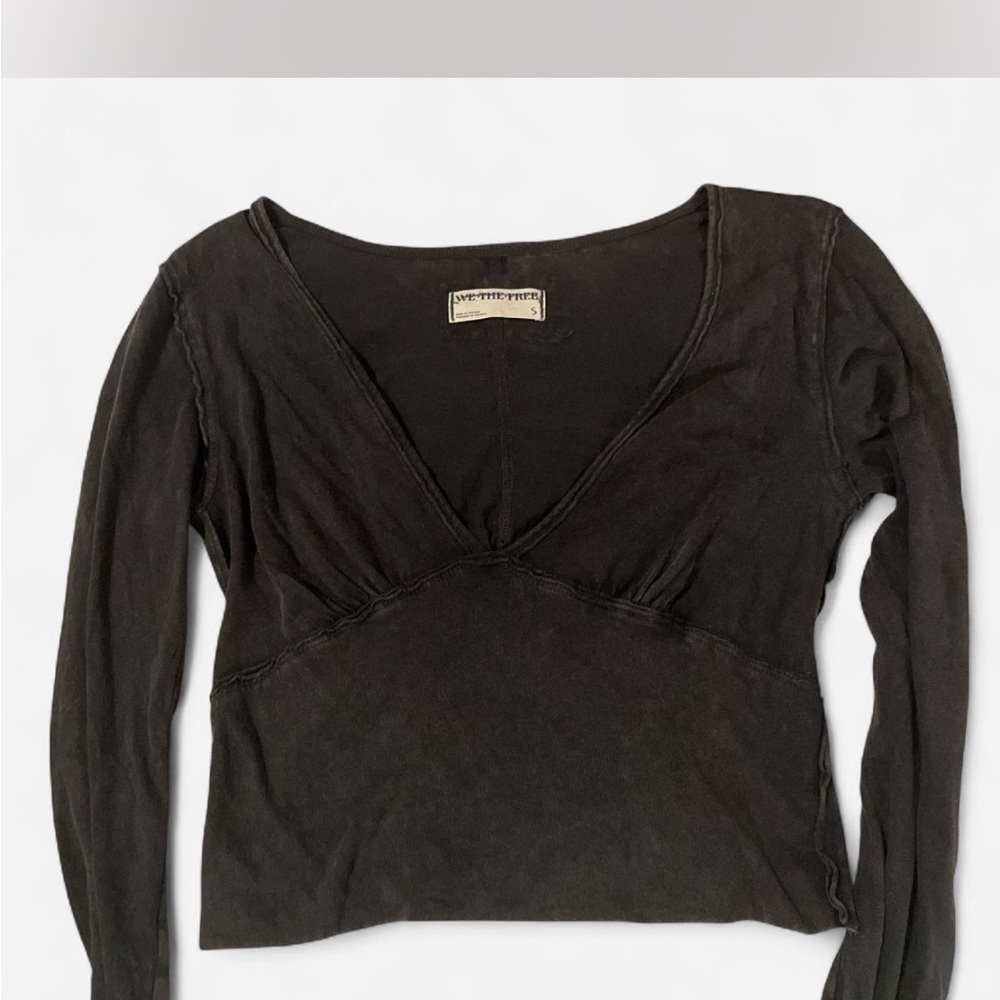 We The Free People Black Long Sleeve Top